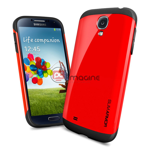 Carcasa con funda de silicona Slim Armor Rojo para Galaxy S4