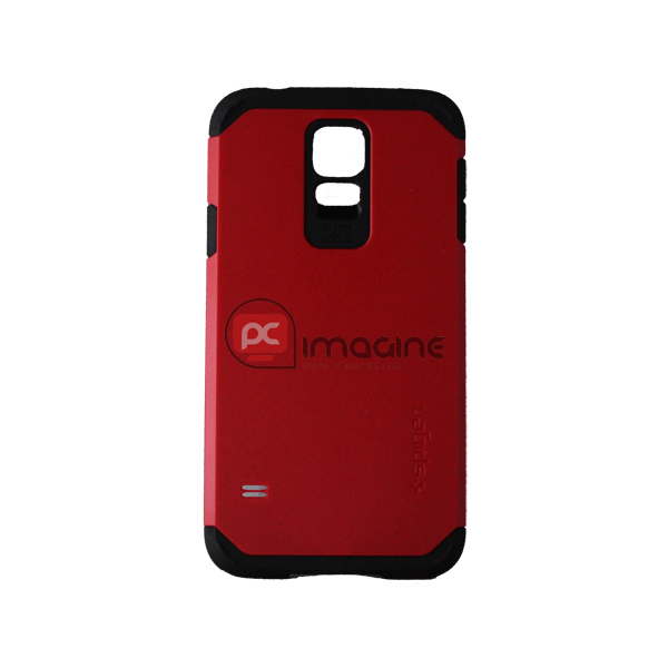 Carcasa con funda de silicona Tough Armor Roja para Galaxy S5